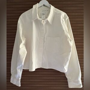 Good American Cream Casual Button Down Shirt/ Jacket